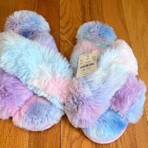 J. Crew Pastel Fuzzy Slippers NWT